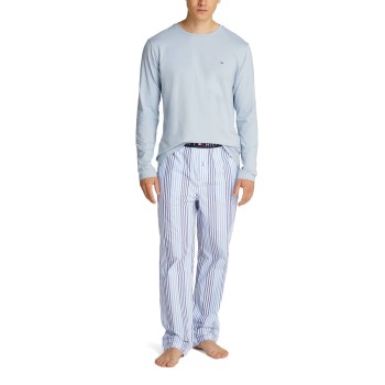 Tommy Hilfiger Original Long Sleeve Pyjama Set Lyseblå bomuld Medium Herre Tommy Hilfiger Original Long Sleeve Pyjama Set Lyseblå bomuld Medium Herre