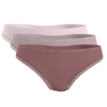 Tommy Hilfiger Trusser 3P Lace Brief Rosa/Grå Small Dame Tommy Hilfiger Trusser 3P Lace Brief Rosa/Grå Small Dame
