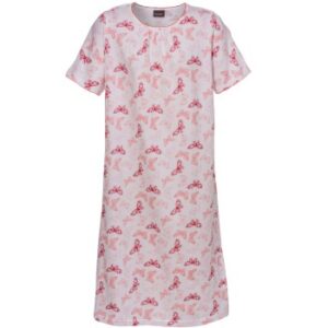 Trofe Butterfly Short Sleeve Dress Rosa Mønster bomuld Medium Dame