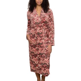 Trofe Flora Robe Velvet Silk Fleece Flerfarvet polyester Medium Dame