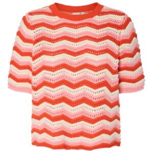 Y.A.S - T-shirt - Trio Ss Knit Pullover S. - Birch