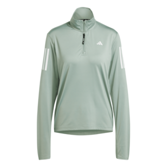 adidas Own The Run Half-Zip Trøje XL Grøn til Dame - Komfortabel og åndbar løbetrøje