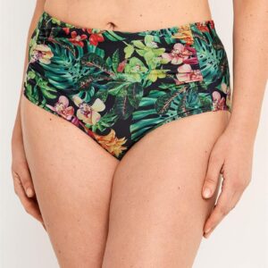 Bikiniunderdel med høj talje og et blomstermønster