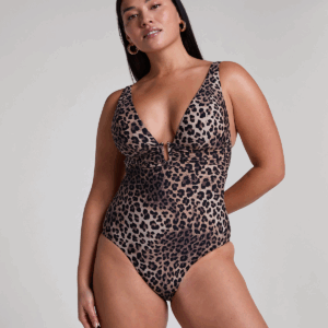 Hunkemöller Animalia badedragt uden bøjle, leopard, Størrelse: S, Dame