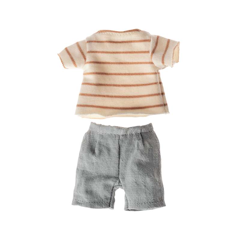Maileg Stribet Bluse og Shorts - Str. 1 Kaniner og Harer Maileg Stribet Bluse og Shorts - Str. 1 Kaniner og Harer