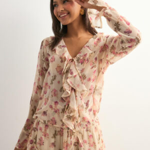 Neo Noir - M⌀nstret - Anika Marigold Print Blouse