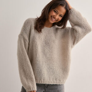 Only - Beige - Onlnordic Life Ls O-Neck Knt Noos