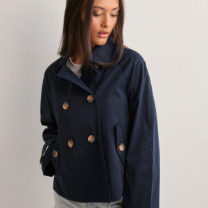 Only - Blå - Onlapril Short Trenchcoat Otw Noos