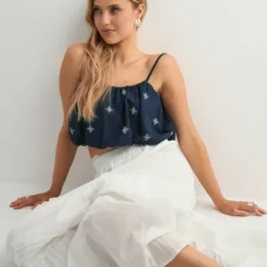 Only - Blå - Onllou Life Emb Baloon Top Ptm