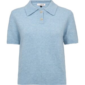 A-View - T-shirt - Rena Polo Knit Blouse - Light Blue (Levering slut juli)