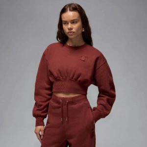 Cropped Jordan Flight Fleece-sweatshirt til kvinder - brun
