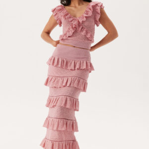 Knitted Frill Ankle Skirt