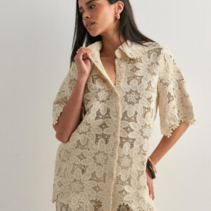 Malina - Beige - Ari Guipure Lace shirt