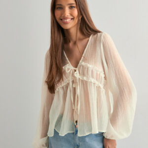 Nelly - Hvid - Effortless Crincle Blouse