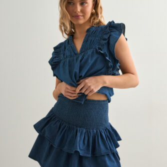 Neo Noir - Blå - Carin Denim Skirt