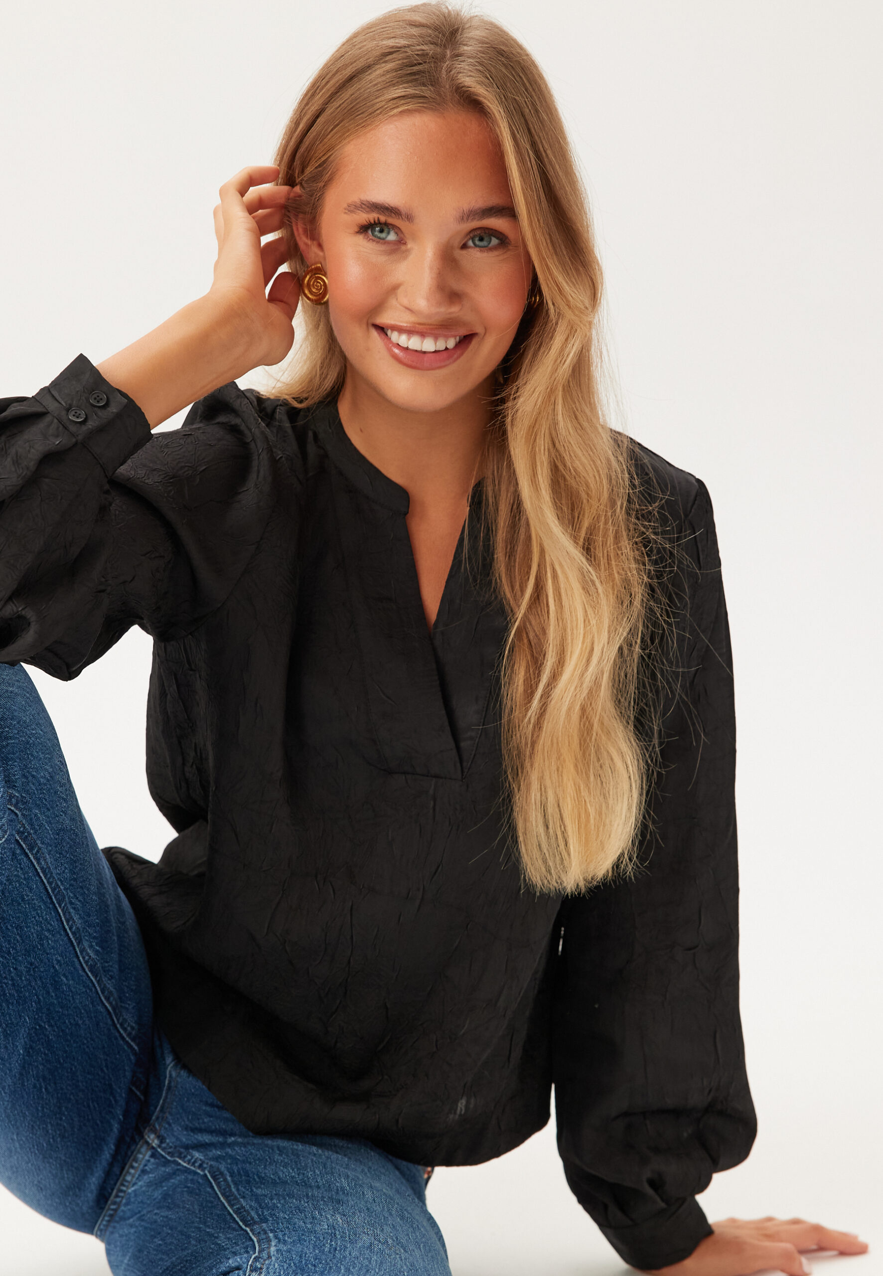 Objjohnson Re L/S V-NECK TOP N Objjohnson Re L/S V-NECK TOP N