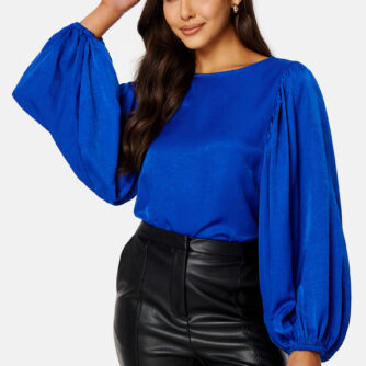Round Neck Balloon Sleeve Blouse