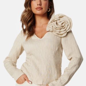 Viflowery Short L/S V-Neck Top