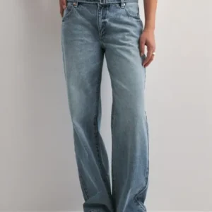 Abrand Jeans - Blå - 99 Low Baggy Belt Liv