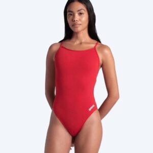 Arena badedragt til damer - Solid Lace Back - Rød