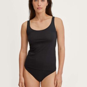 Calida Essential Cotton top, sort, Størrelse: XS, Dame