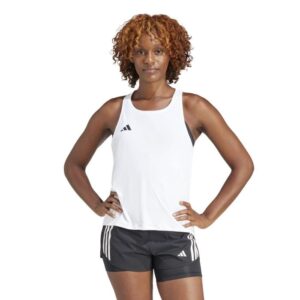 adidas Adizero Essentials Dame Løbe Tanktop M - Hvid, Let & Åndbar med Reflekser
