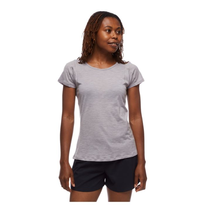 Black Diamond Rhythm Tee XL Dame - Grå T-shirt i uld-mix til løb og aktiv livsstil Black Diamond Rhythm Tee XL Dame - Grå T-shirt i uld-mix til løb og aktiv livsstil