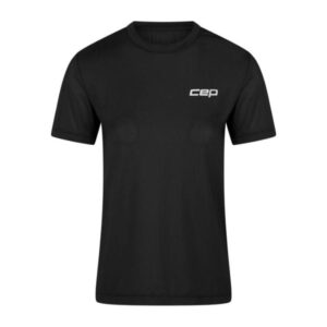 CEP Core Run SS Tee Sort S til løb - Let og åndbar T-shirt til aktive kvinder
