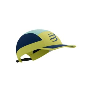 Compressport 5 Panel Light Cap - ONESIZE, Løbskasket med Solbeskyttelse & Ventilation, Grøn/Blå