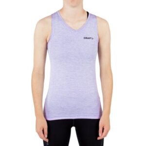 Craft Active Comfort V-Neck Singlet XS Dame - Let og åndbar løbetrøje i viola til træning