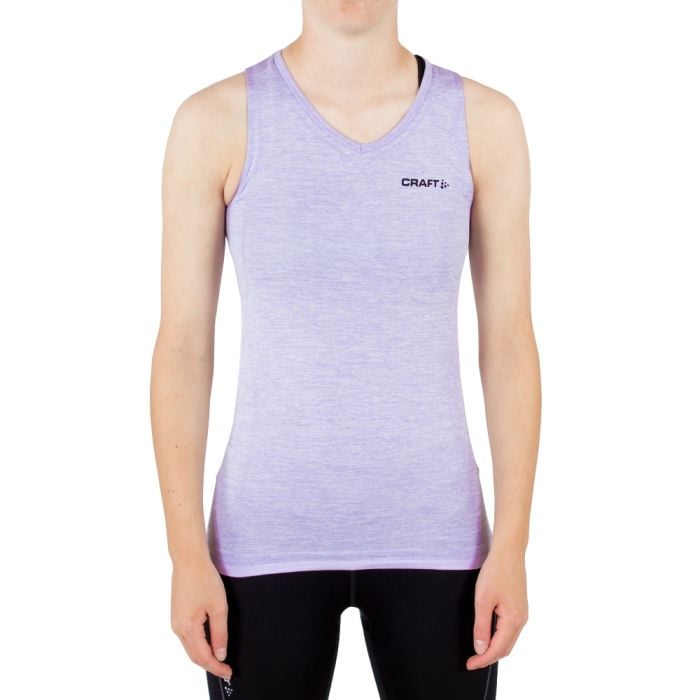 Craft Active Comfort V-Neck Singlet XS Dame - Let og åndbar løbetrøje i viola til træning Craft Active Comfort V-Neck Singlet XS Dame - Let og åndbar løbetrøje i viola til træning