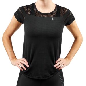 Craft Core Fuseknit T-shirt XS Dame - Komfortabel og åndbar sort melange til løb