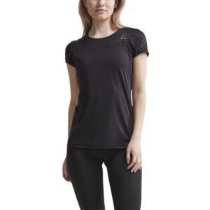 Craft Shade T-shirt Str. L Dame - Sort, let og åndbar til løb og træning