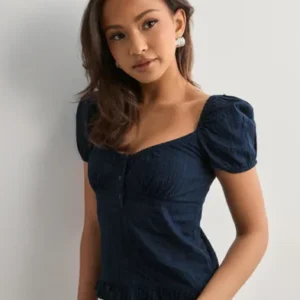 Nelly - Blå - Bottom Frill Blouse