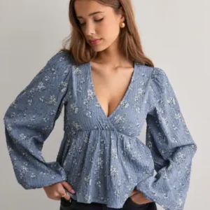 Nelly - Blå - Fine Structure Blouse