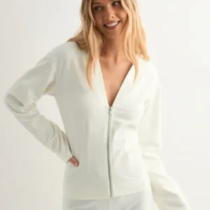 Nelly - Hvid - Waist Focus Zip Hoodie