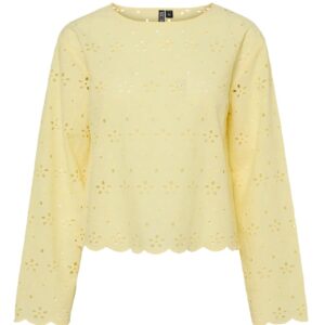 Pieces - Bluse - Tarmorine LS O-Neck top - Pale Banana
