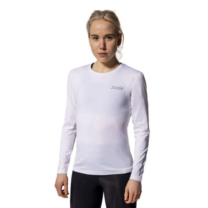 Swix Pace NTS Langærmet Baselayer T-shirt til Dame, Hvid, Str. L - Optimal til løb og træning Swix Pace NTS Langærmet Baselayer T-shirt til Dame, Hvid, Str. L - Optimal til løb og træning