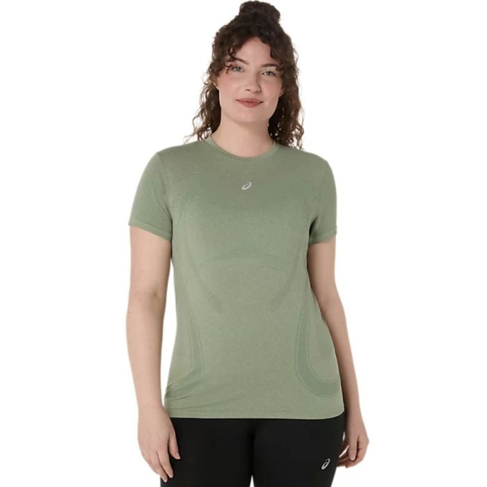 ASICS Road Seamless SS Top Str. L Dame T-shirt Grøn til løb - let og åndbar komfort ASICS Road Seamless SS Top Str. L Dame T-shirt Grøn til løb - let og åndbar komfort