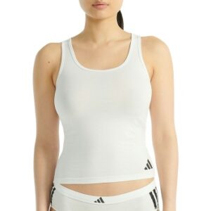 Adidas Sport Active Essentials 3 Stripes Tank Top Hvid bomuld Small Dame