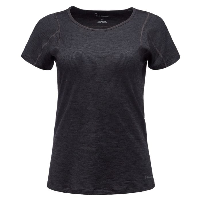 Black Diamond Rhythm Tee XS Dame - Sort T-shirt til løb og aktiv livsstil Black Diamond Rhythm Tee XS Dame - Sort T-shirt til løb og aktiv livsstil