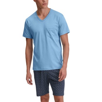 Calida Relax Streamline Short Pyjama Lyseblå bomuld Small Herre Calida Relax Streamline Short Pyjama Lyseblå bomuld Small Herre