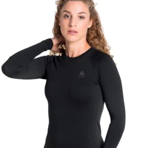 Odlo Performance Warm ECO Langærmet T-shirt M - Dame, Sort, Genanvendt Materiale, Optimal Isolering