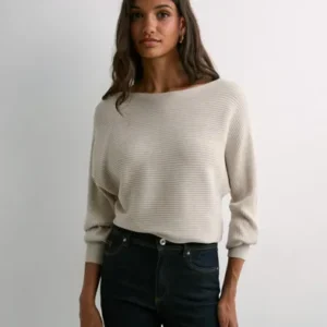 Only - Beige - Onladaline L/S Short Pullo Knt Noos