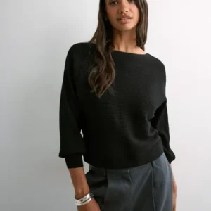 Only - Sort - Onladaline L/S Short Pullo Knt Noos