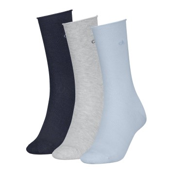 Calvin Klein Strømper 3P Classic Socks For Women Grå/Blå Str 39/42 Dame Calvin Klein Strømper 3P Classic Socks For Women Grå/Blå Str 39/42 Dame
