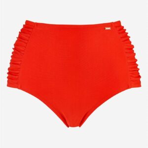 Ensfarvet bikiniunderdel med høj talje