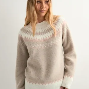 Nelly - Beige - Jacquard Knit Sweater