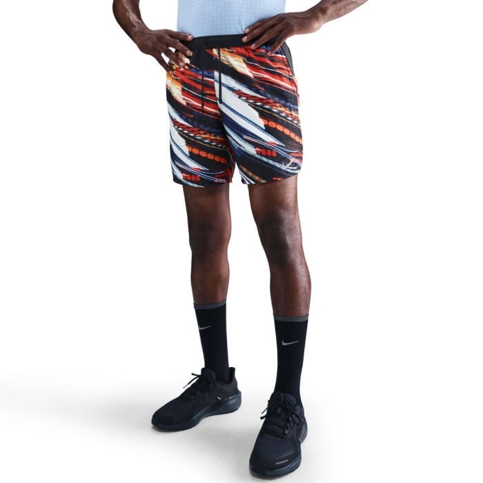Nike Dri-Fit Stride 7" Shorts med indershorts Sort/Rød XXL til løb og træning Nike Dri-Fit Stride 7" Shorts med indershorts Sort/Rød XXL til løb og træning