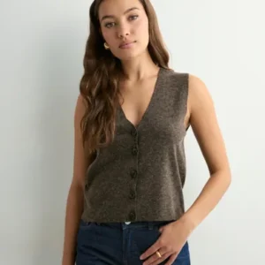 Only - Brun - Onlbillie Sl Vest Cc Knt